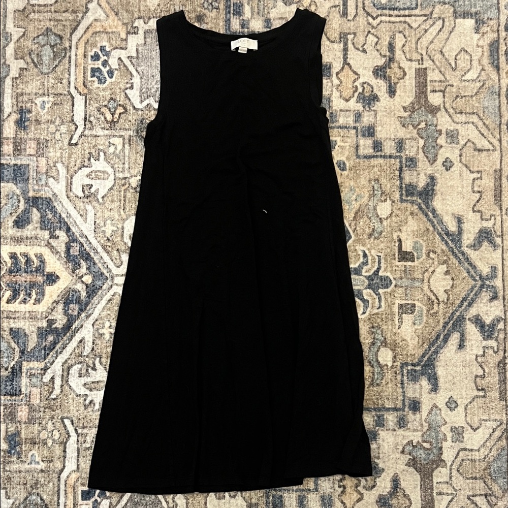 LOFT Classic Black Midi Dress